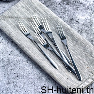 3 ชิ้น ส้อมเค้ก ขนมหวาน คุกกี้ บิสกิต อาหาร Flatware เลือกบาร์ คาเฟ่ ร้านอาหาร นํากลับมาใช้ใหม่ได้ ช้อนส้อมบนโต๊ะอาหาร