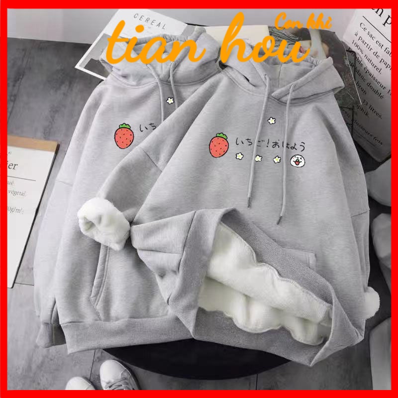 พร้อมส่ง เสื้อกันหนาว ผ้าฟลีซ แบบหนา มีฮู้ด ทรงหลวม ให้ความอบอุ่น แฟชั่นฤดูใบไม้ร่วง และฤดูหนาว สไตล์เกาหลี สําหรับผู้หญิง และนักเรียน