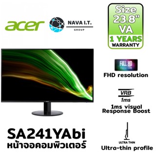 COINSคืน15%⚡FB9JMZV6⚡ ACER SA241YABI 23.8" VA /75HZ /3Y MNL-001729 รับประกัน 1ปี