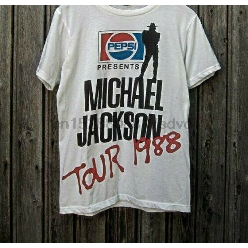 [S-5XL]เสื้อยืดแขนสั้น พิมพ์ลาย Michael Jackson Bad Tour American Super Reprint คุณภาพสูง สําหรับ Vtg 1988 80S