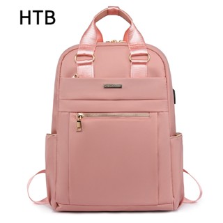 Htb 15.6 กระเป๋าเป้สะพายหลัง ใส่แล็ปท็อป กันน้ํา กันกระแทก ชาร์จไฟได้ สําหรับเดินทาง