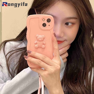 เคสโทรศัพท์มือถือ TPU แบบนิ่ม ลายหมีสีชมพู มีสายคล้อง สําหรับ Samsung Galaxy J7 J5 J3 Pro 2017 J6 J4 J6+ J4+ J7 J5 Prime 2016 J2 Pro J2 J7 2015