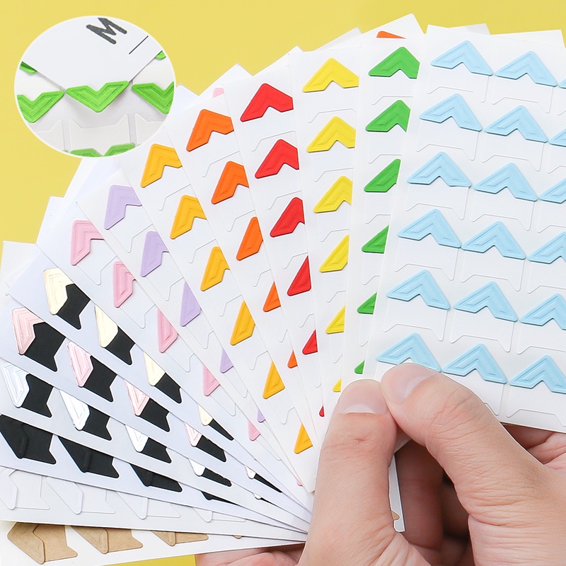 สติกเกอร์ติดมุม มีกาวในตัว 14 สี สําหรับสมุดภาพ อัลบั้มภาพ DIY