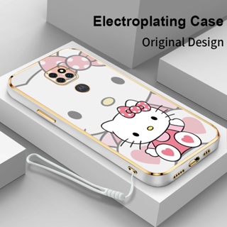 ใหม่ เคสโทรศัพท์มือถือ ชุบไฟฟ้า ทรงสี่เหลี่ยม ลาย Hello Kitty Pacha Dog สําหรับ Motorola Moto G9 Play G9 Plus G9 Power G Stylus 2021