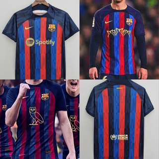 เสื้อกีฬาแขนสั้น ลายทีมชาติฟุตบอล Barcelona Jersey 22-23 ชุดเหย้า