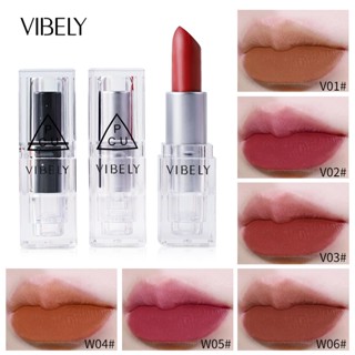 Vibely ลิปสติก ลิปบาล์ม เนื้อแมตต์กํามะหยี่ กันน้ํา ติดทนนาน