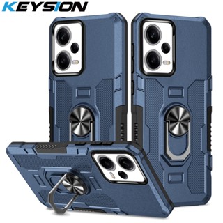 Keysion เคสโทรศัพท์ซิลิโคน PC กันกระแทก พร้อมแหวนขาตั้งโลหะ สําหรับ Xiaomi POCO X5 Pro 5G POCO X5 5G