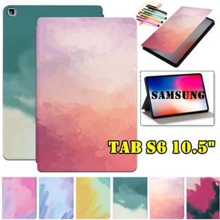 เคสหนัง PU ฝาพับ กันกระแทก พร้อมขาตั้ง สําหรับ Samsung Galaxy Tab S6 10.5 SM-T860 SM-T865