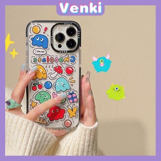 VENKI - เคสไอโฟน11 เคส Case iPhone 14 Thicken Soft ซิลิโคน Big Hole Case น่ารัก Graffiti การ์ตูน Ghost ป้องกันกล้องกันกระแทกฝาหลังเข้ากันได้สำหรับ iPhone 14 13 12 11 Pro Max 7 8 Plus X XR XS