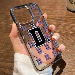 เคสโทรศัพท์มือถือ แบบใส พิมพ์ลายตัวอักษร Big D สีม่วง สําหรับ Apple Iphone 14promax 14pro 13 12p 11