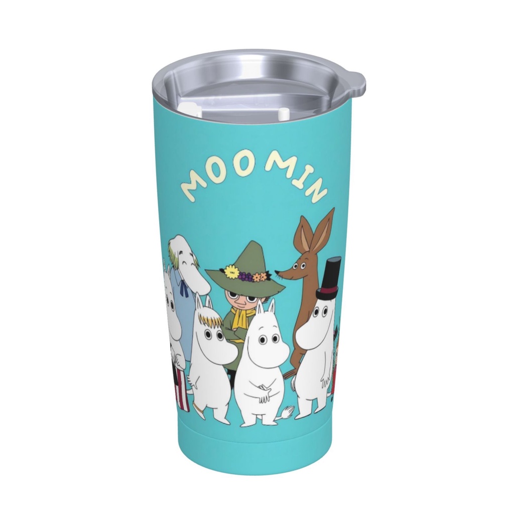 Moomin แก้วกาแฟ พร้อมหลอดดูด 20 ออนซ์ PS ด้านใน 304 ด้านนอก 201 สําหรับรถยนต์