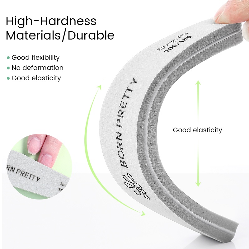 Born PRETTY ชุดตะไบขัดเล็บ 100 180 240 320 ช่อง แบบใช้แล้วทิ้ง 1 ชิ้น - รูปที่ 5