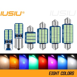 Iusiu หลอดไฟสัญญาณเลี้ยว T10 LED 31 มม. 28 มม. 36 มม. 39 มม. 41 มม. W5W T4W C3W C5W C10W สําหรับติดป้ายทะเบียนรถจักรยานยนต์