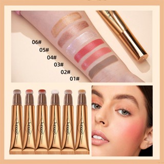 ♕Lunoon ปากกาเน้นข้อความเครื่องสำอางแบบมัลติฟังก์ชั่น Blush Contouring Pearlescent Fine Flash Matte Natural Brightening Face Cosmetic 6 Colors Wfuture♕