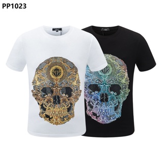 New Style Harajuku PHILIPP PLEIN Men T-Shirt Street Wear Short-Sleeved PP Cotton Round Neck Men Letter Print Tops p_01