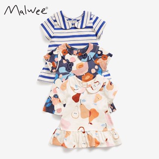 Malwee พร้อมส่ง เสื้อยืดคอกลม แขนสั้น ผ้าฝ้าย ลายการ์ตูน แฟชั่นฤดูร้อน สไตล์ยุโรป อเมริกัน สําหรับเด็กผู้หญิง 0316