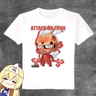 [S-5XL]เสื้อผ้า Attack on Titan Giant Anime เสื้อยืดแขนสั้น