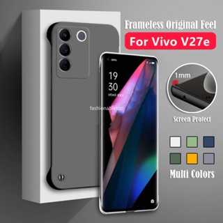 เคสโทรศัพท์มือถือ PC แบบแข็ง บางพิเศษ ป้องกันกระแทก สี่มุม สําหรับ Vivo V27 E V27 pro V27e V27pro V 27e VivoV27