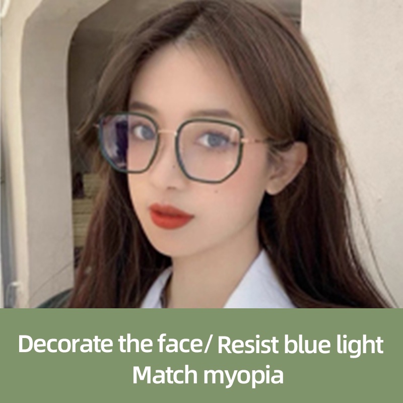 【พร้อมสต็อก】แว่นกรองแสง แว่นตาสายตาสั้น 0°-600° ป้องกันรังสี กรอบเหลี่ยม แฟชั่นสำหรับผู้ชาย และผู้หญิง เลนส์ถอดได้ 040
