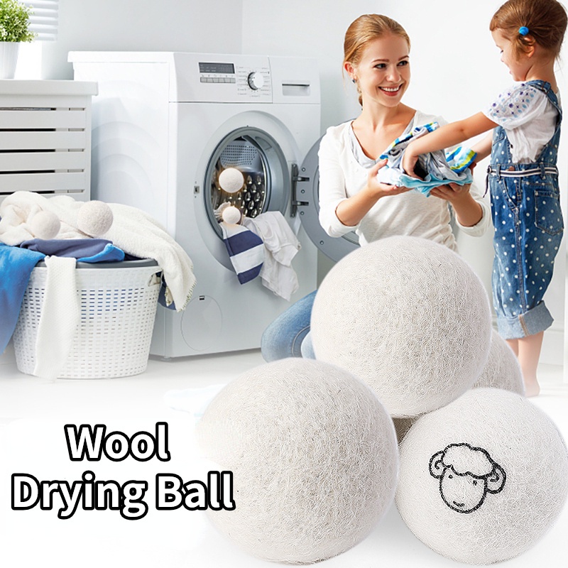 3/4/5/6/7 ซม. หลายขนาดReusable Wool Dryer Ball-Mature Home Clothes Washing Fleece Dryer Ball