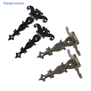 Hanproman&gt; บานพับ สีบรอนซ์ ดํา ขนาด 113*69 มม. สไตล์โบราณ สําหรับตู้เสื้อผ้า ตู้ หน้าต่าง 2 ชิ้น