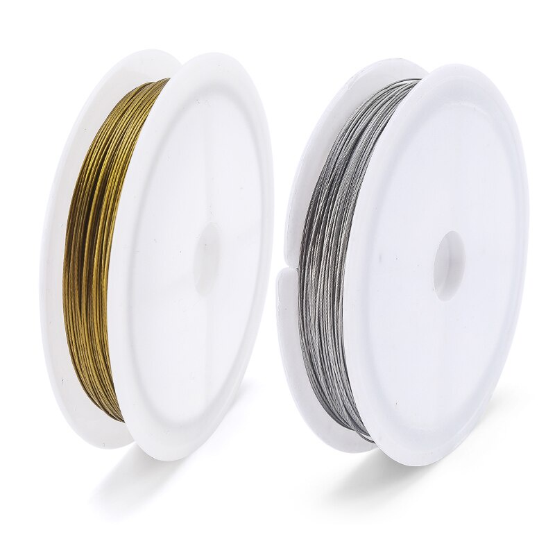 ลวดสตริงลูกปัด เหล็กสเตนเลส 0.3-0.6 มม. สําหรับทําเครื่องประดับ สร้อยคอ สร้อยข้อมือ DIY