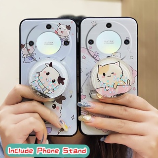 protective Soft Case Phone Case For Honor X9a 5G/Magic5 Lite armor case foothold Anti-dust Cute cartoon Fashion Design Cover