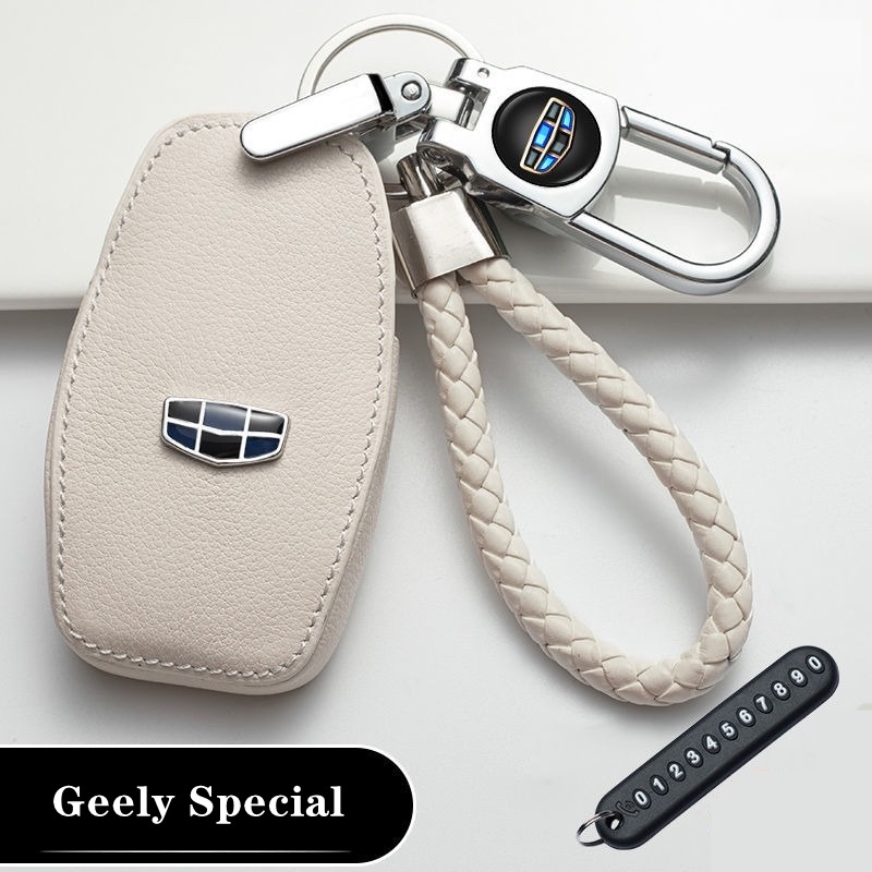 Geely พวงกุญแจหนัง อุปกรณ์เสริม สําหรับรถยนต์ Geely GX3PRO Okavango Emgrand Emgrand Azkarra Geely พว