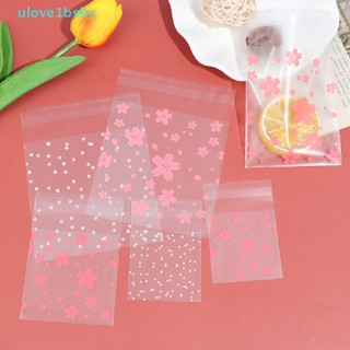 Ulove1bsby ถุงพลาสติกใส่ขนมคุกกี้ ลายดอกซากุระ 100 ชิ้น ต่อชุด TH