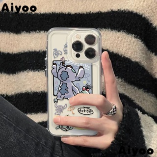 ✅Lw9n เคสโทรศัพท์มือถือใส แบบนิ่ม ลาย Stitch กันกระแทก สําหรับ iPhone 14promax 13 12 11 xr 7 8plus