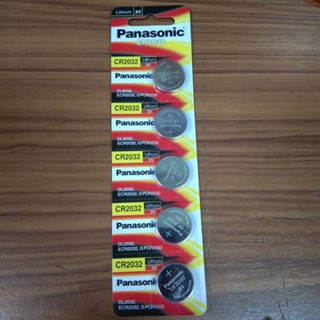 ถ่านกระดุม PANASONIC รุ่น  CR2032 3V Lithium Battery (1 Pack มี 5 ก้อน) ถ่าน