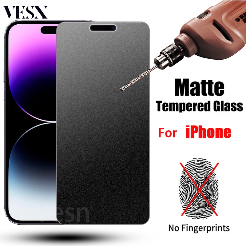 ฟิล์มกระจกด้าน ใช้สำหรับ ช่วยลดรอยนิ้วมือ iPhone 16 15 14 13 12 Mini 11 Pro X Xs Max Xr 7 8 6 6s Plus SE 5 5s 5C SE2 SE3 2023 2020 2022 4G 5G 2024