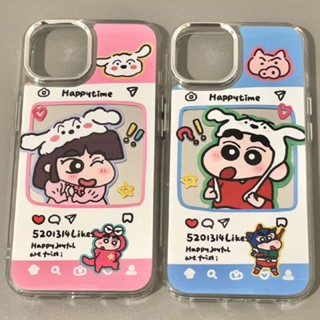 เคสโทรศัพท์มือถือใส แบบนิ่ม ลายการ์ตูนชินจัง กันกระแทก สําหรับ iPhone 14 13 12 11 Pro Max XR X XS 7 8 Plus SE2