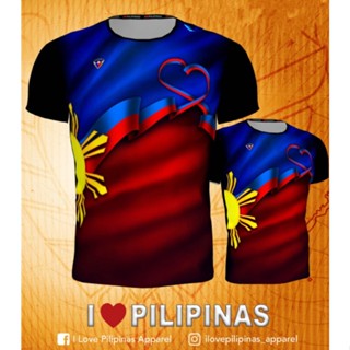 เสื้อยืด พิมพ์ลายธงฟิลลิปปินส์ I Love Pilipinas