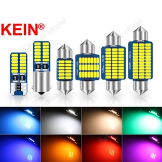 Kein หลอดไฟ Led T10 31 มม. BA9S T4W 39 มม. 36 มม. 28 มม. 194 168 C5W C10W C3W 24SMD 3014 8 สี สําหรับติดเพดานรถยนต์