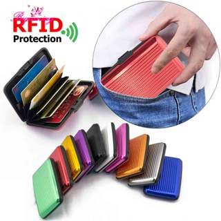 ✿ เริ่มต้น ✿ กระเป๋าสตางค์ อลูมิเนียม ขนาดเล็ก ป้องกัน RFID แฟชั่นสําหรับผู้ชาย และผู้หญิง ✿