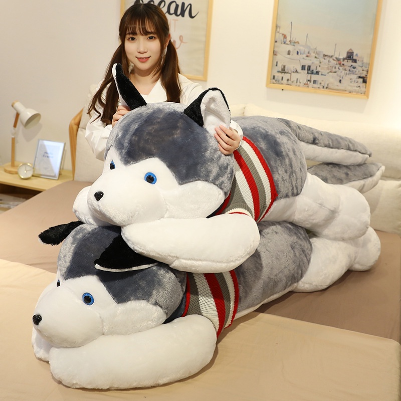 65787 เงินสดในการจัดส ่ งขายร ้ อน Big Dog Husky หมอนตุ ๊ กตายัดไส ้ ของเล ่ นหมีใหญ ่ ยาว Husky ตุ ๊ กตาเด ็ กผู ้ หญิงของขวัญวันเกิดเตียง Sleeping ขาตุ ๊ กตาของขวัญให ้