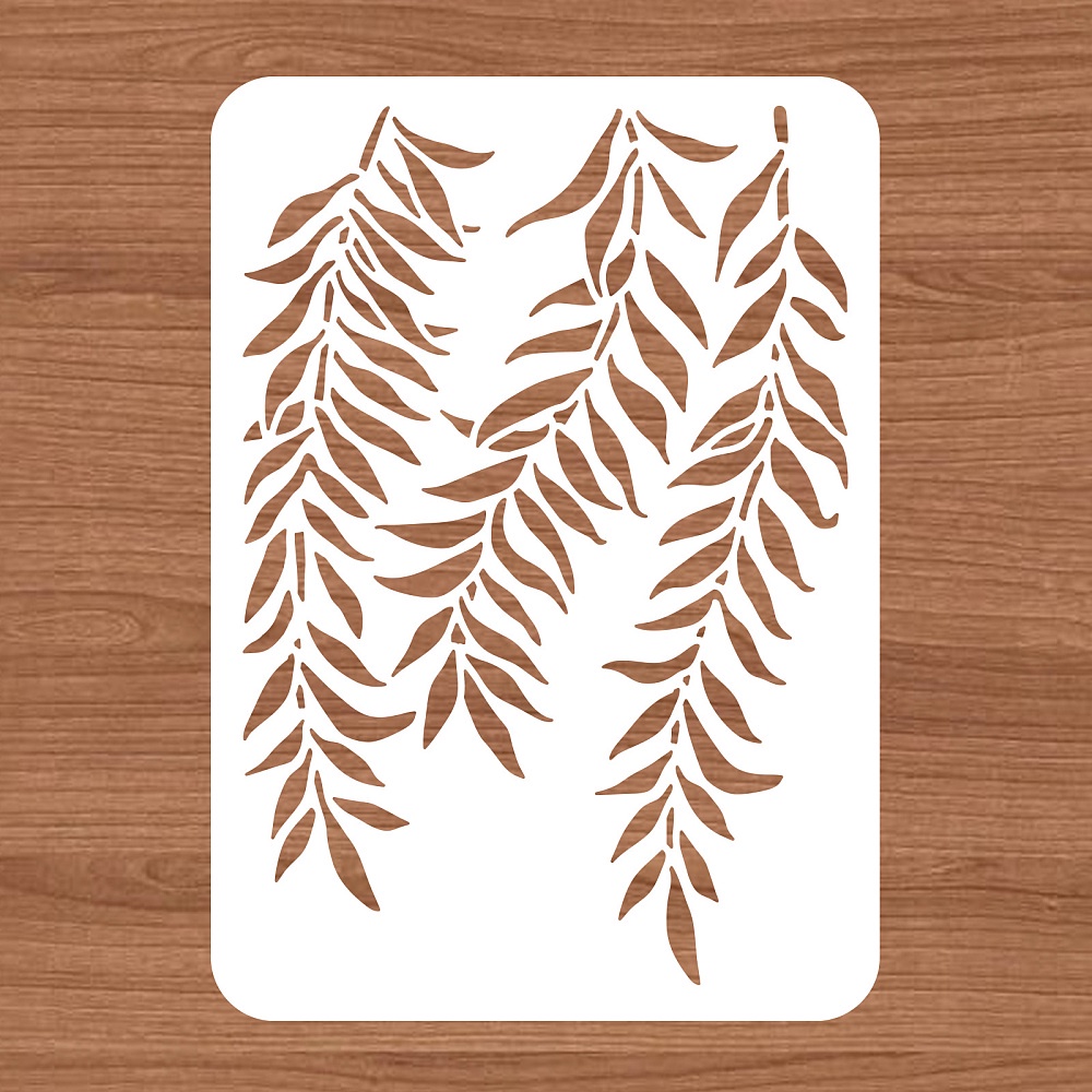 1pc BENECREAT Plant Themed Plastic Painting Stencils Willow Branches Reusable Drawing Template for Art Painting Scrabooking DIY Decor Walls Rooms and Furniture 30x21cm - รูปที่ 2