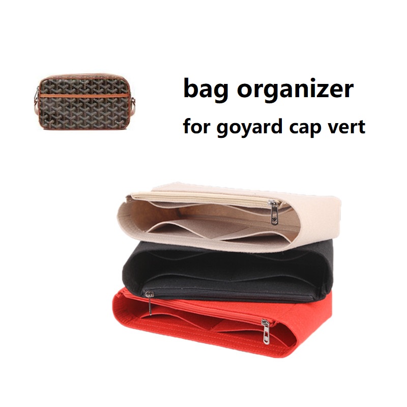 【นุ่มและเบา】กระเป๋าจัดระเบียบ ใส่ goyard cap vert bag in bag organizer multi pocket storage inner lining felt bag