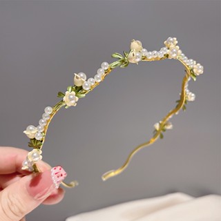 Summer Fairy Elegant Pearl Bell Orchid Hairband Hair Accessory Headband for Sweet Girls