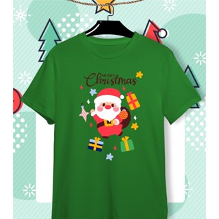 เสื้อยืดลายปีใหม่ เสื้อคริสมาสต์ Happy New Year &amp; Merry Christmas ลายน่ารักๆ ผ้า ใส่สบาย สีสันสดใส เสื้อยืดคริสต์มาส