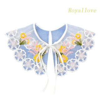 Royal ปลอกคอปลอม ปักลาย ถอดออกได้