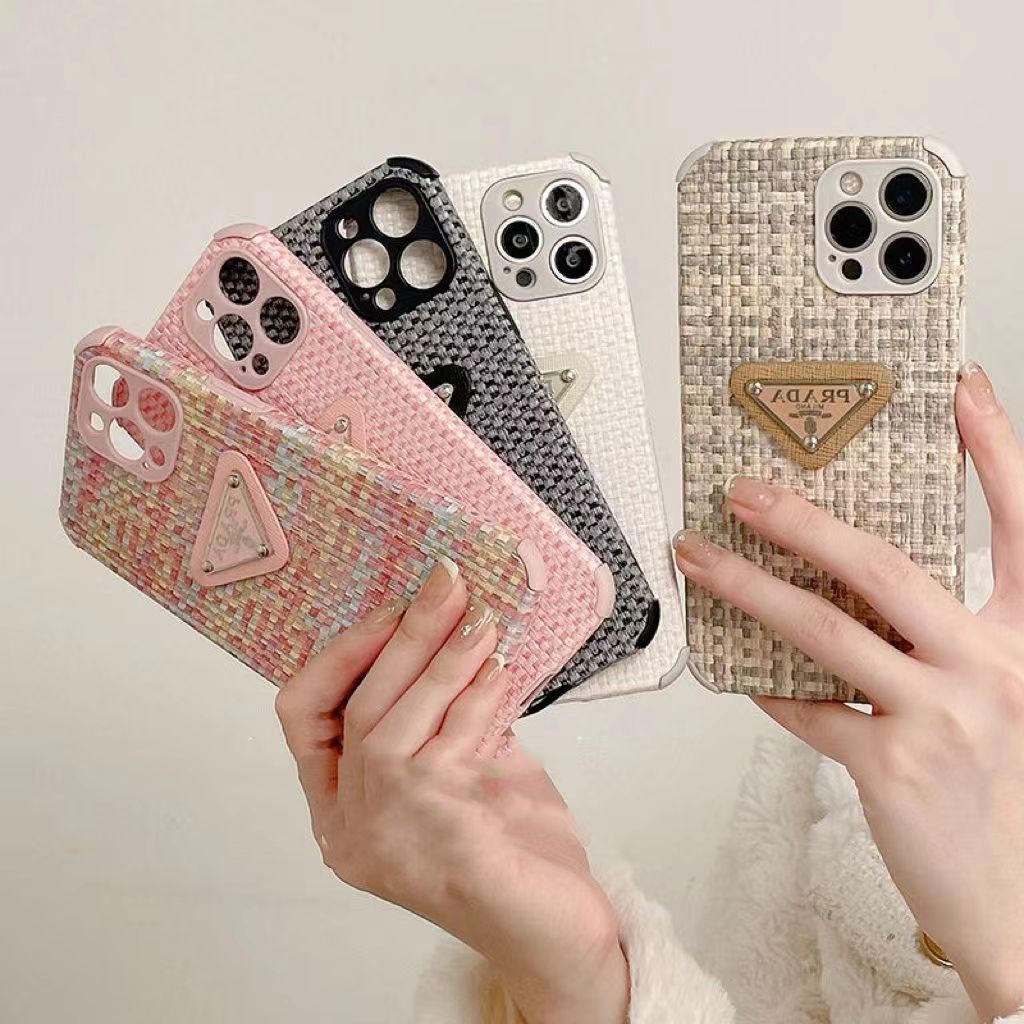 ปลอกสําหรับ OPPO A96 5G Reno 5 4G 5G Reno 6 5G Reno 8 5G Reno 7Z 5G Reno 8Z 5G ขายร้อนถักโทรศัพท์มือถือกรณีป้ายสามเหลี่ยมฝาครอบป้องกันการตก
