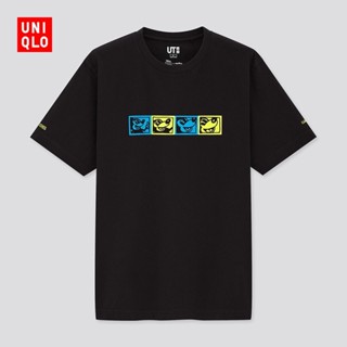เสื้อเชิ้ตแขนสั้น เสื้อยืดผ้าหนา เสื้อยืดผ้านิ่ม Uniqlo (UT) DPJMickey X Keith เสื้อยืดแขนสั้น พิมพ์ลาย สําหรับผู้ชาย แล