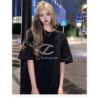 Champion เสื้อยืดแขนสั้น คอกลม ทรงหลวม อเนกประสงค์ สไตล์สปอร์ต แฟชั่นสําหรับผู้ชาย และผู้หญิง
