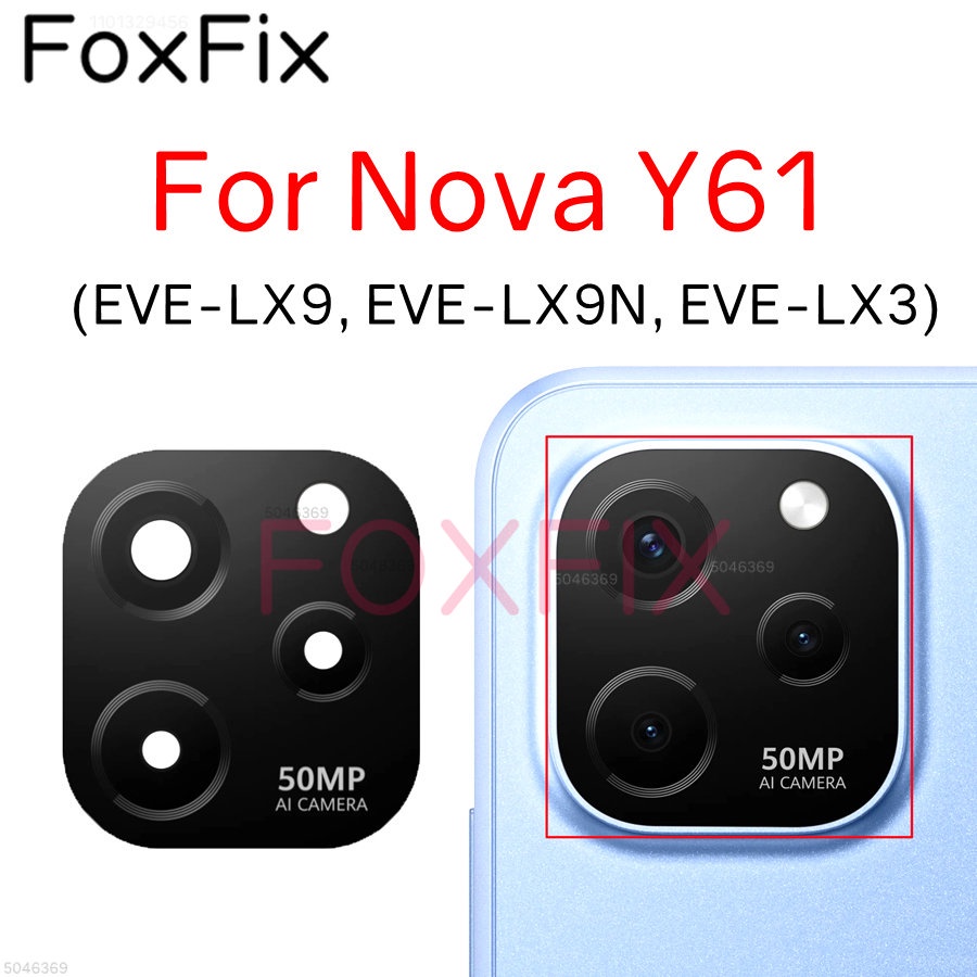 เลนส์กระจกด้านหลัง พร้อมสติกเกอร์กาว แบบเปลี่ยน สําหรับ Huawei Nova Y61 EVE-LX9 EVE-LX9N EVE-LX3