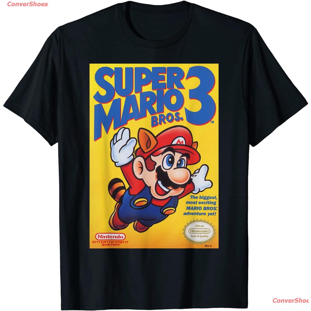 เสื้อยืดกีฬา Super Mario Bros 3 Flying Raccoon Mario Poster T-Shirt Popular T-shirts