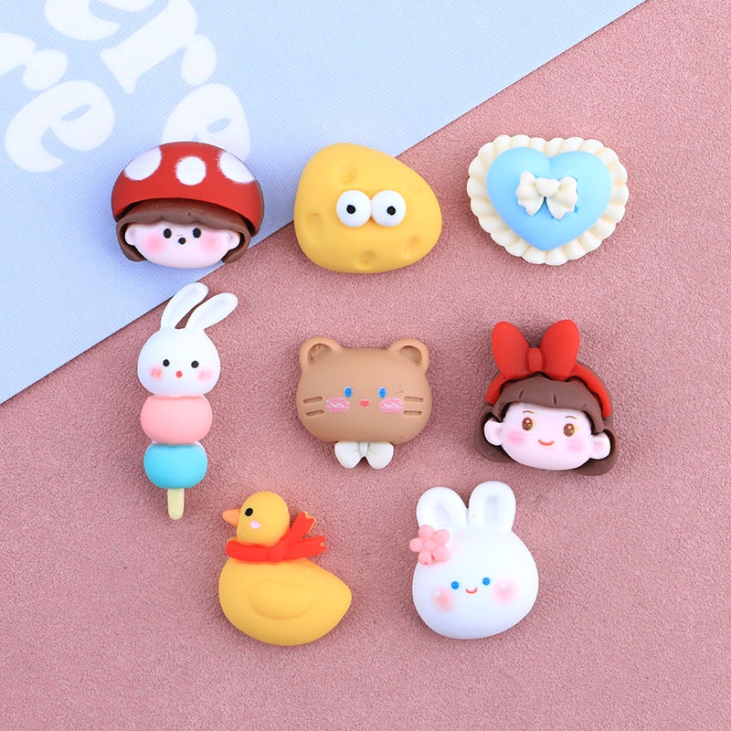 ที่คาดผมเรซิ่น ลายการ์ตูนเป็ด กระต่าย แฮนด์เมด DIY อุปกรณ์เสริม สําหรับตกแต่งเคสโทรศัพท์มือถือ กิ๊บติดผม