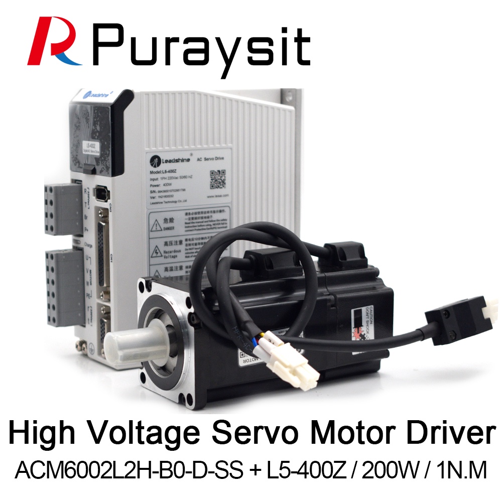Puraysit Leadshine Servo ชุดมอเตอร์ 200W L5-400Z ACM6002L2H-B0-DS 1NM พร้อมสาย 3M