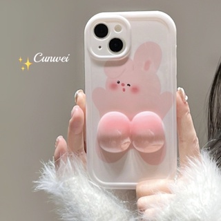 ใหม่ เคสโทรศัพท์มือถือนิ่ม กันหล่น ลายกระต่าย สามมิติ สําหรับ Iphone Apple 14promax 13 12 11 14pro 13promax 13